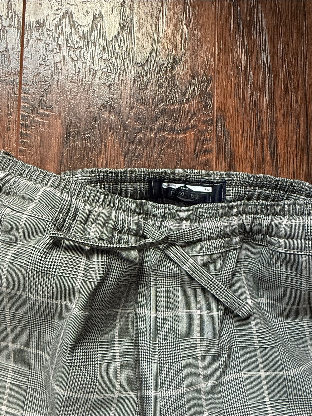 next Grey Plaid Pull-On Kids Pants - Picture 3 of 5